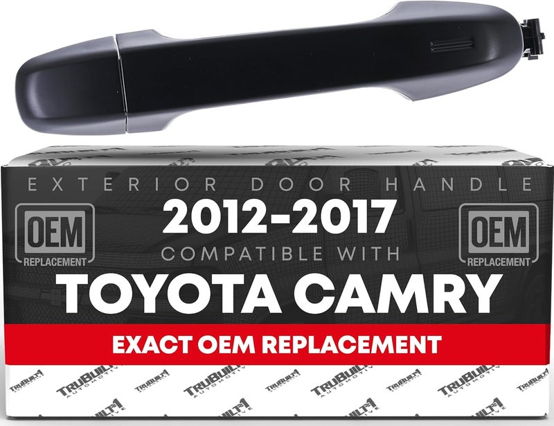 T1A Exterior Front Driver Door Handle - Compatible with 2012-2020 Toyota Yaris, Prius C, Camry, Auris, 86, C-HR; 13-15 Subaru BRZ; 16 Scion FR-S, Scion iM - Primed Black, Plastic - OEM 6921106090 - Image 1